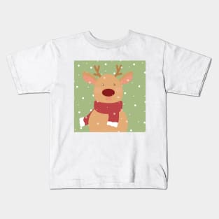 Deer, winter and snow Kids T-Shirt